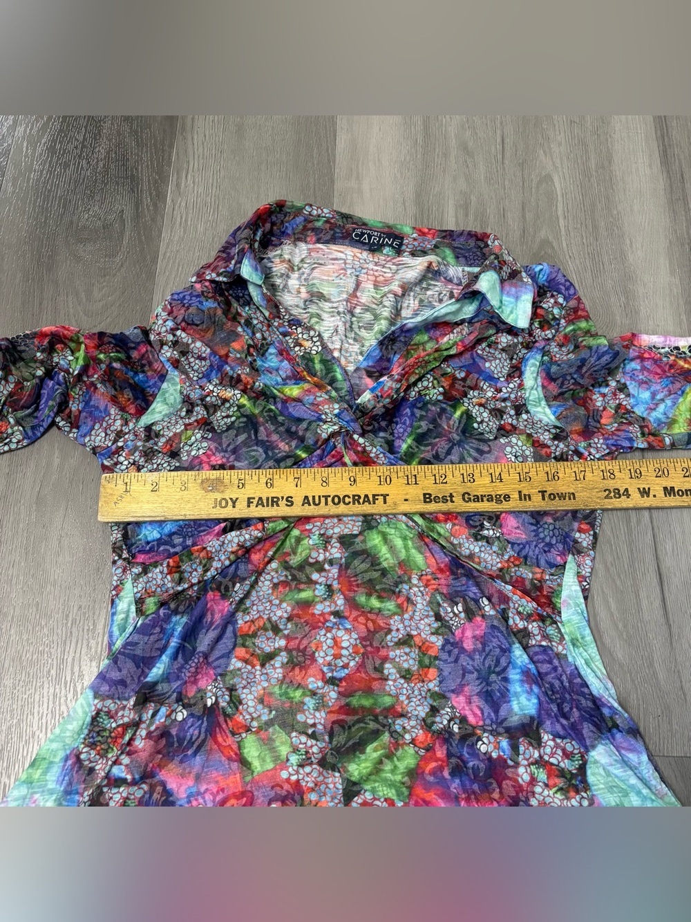 Newport by Carine Butterfly Fairy Floral Twist-Front Women’s Top Size Large - Picture 6 of 8